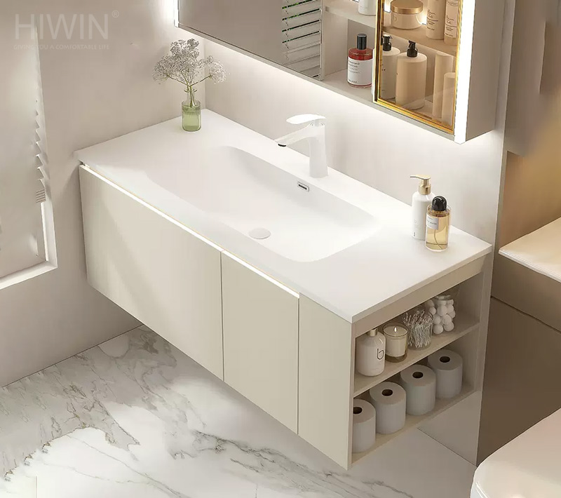Kiểu dáng, màu sắc chậu rửa lavabo âm bàn hài hòa với tổng thể không gian nhà tắm, phòng vệ sinh
