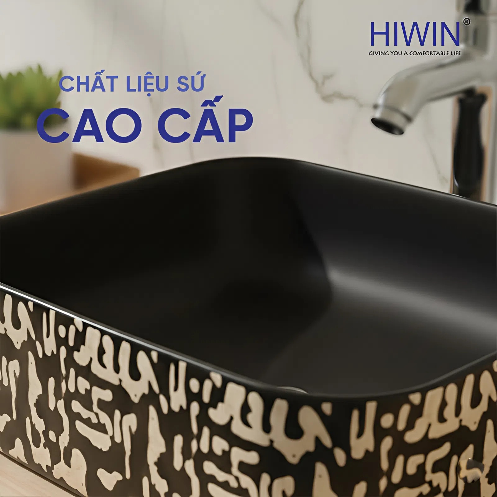 Lavabo LP-A423 được làm từ sứ cao cấp, nung ở nhiệt độ cao – bền chắc, chịu lực tốt và giữ màu hoa văn bền đẹp theo thời gian.