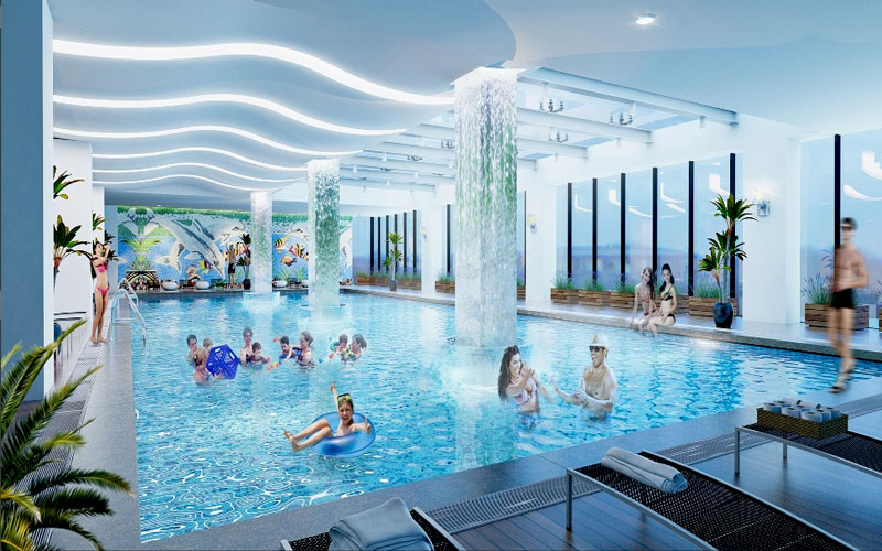 Bể bơi bốn mùa trên tầng 5 dự án The Legend Nguyễn Tuân
