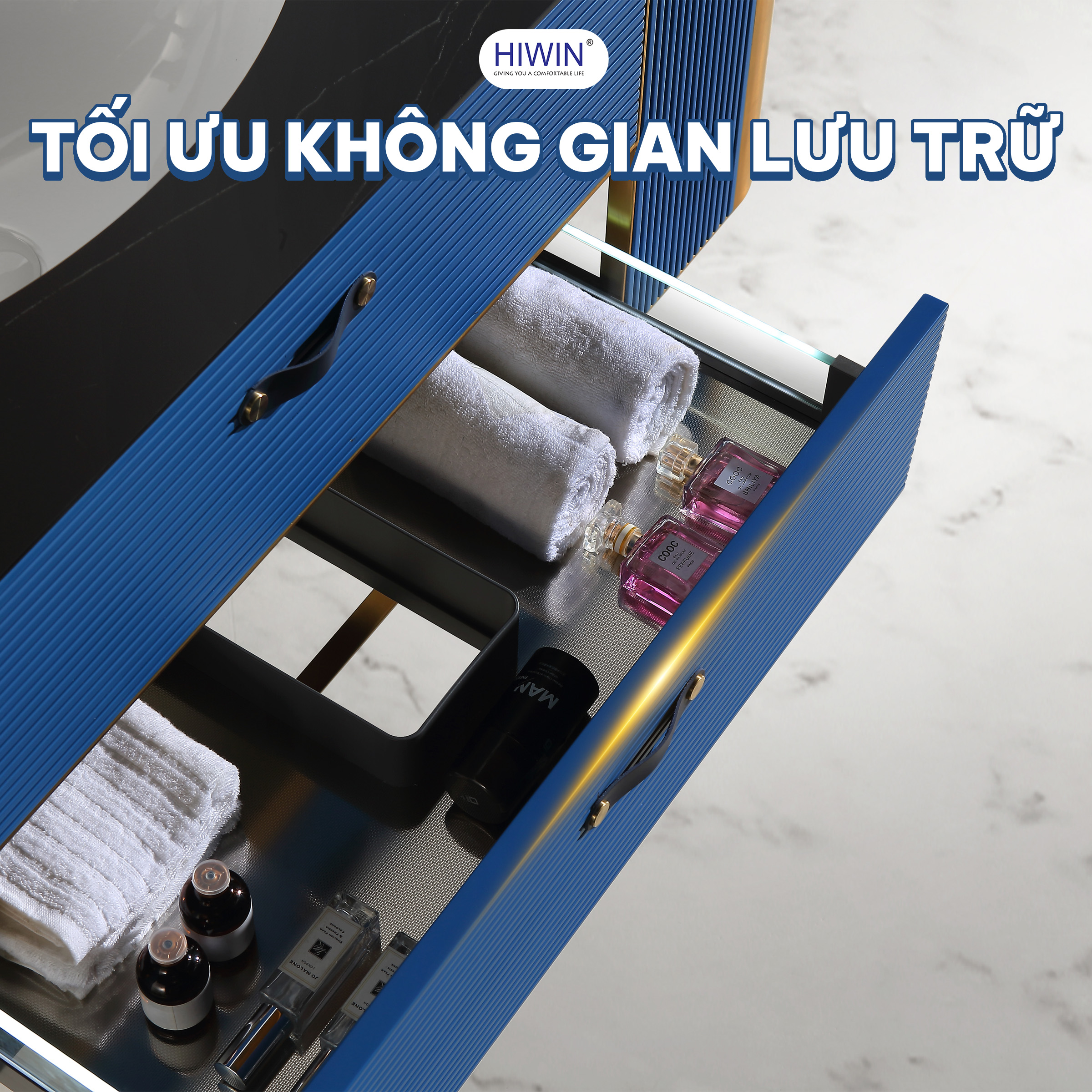 Tủ chậu lavabo Hiwin C-2212 tối ưu không gian với ngăn kéo rộng rãi