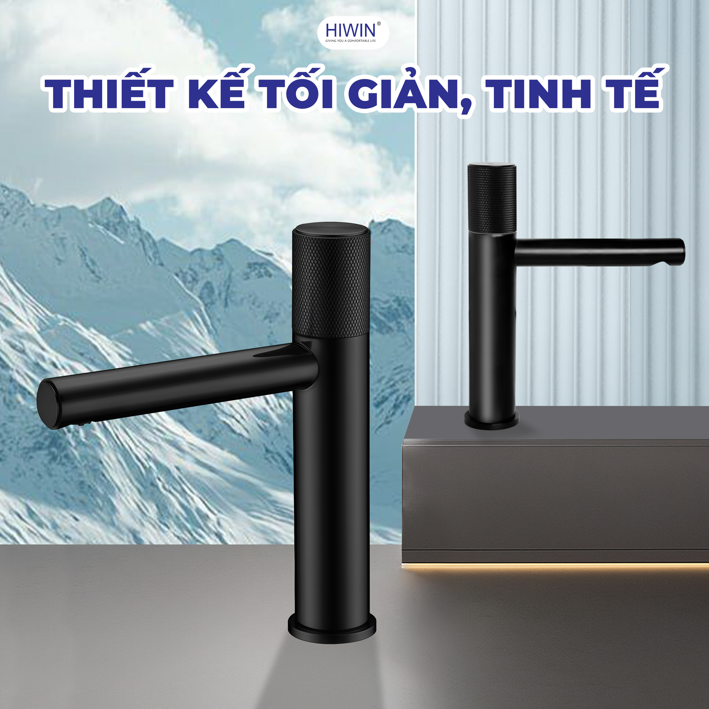 Gam màu đen mờ rất hợp với nội thất phòng tắm sang trọng