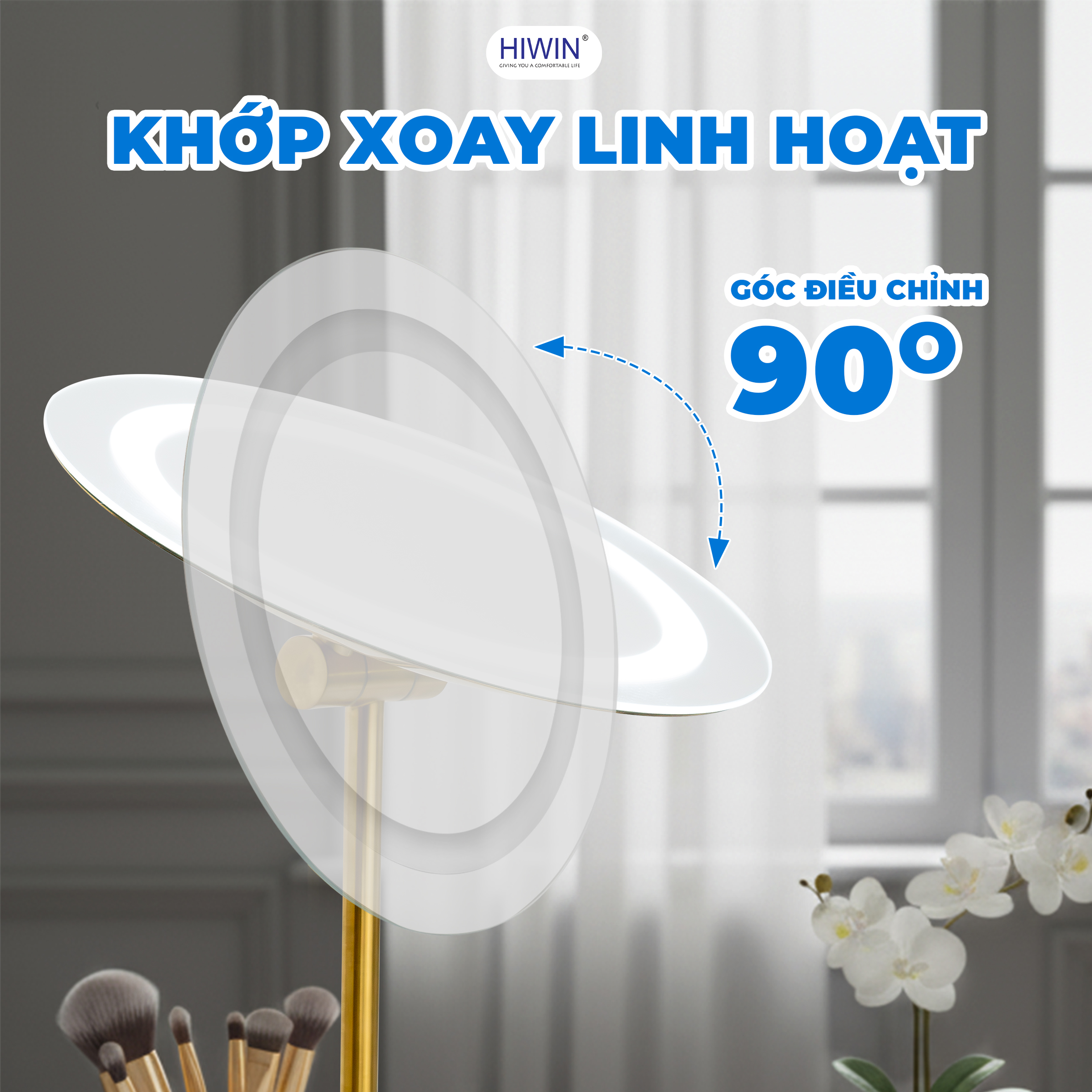 Gương có khớp xoay linh hoạt