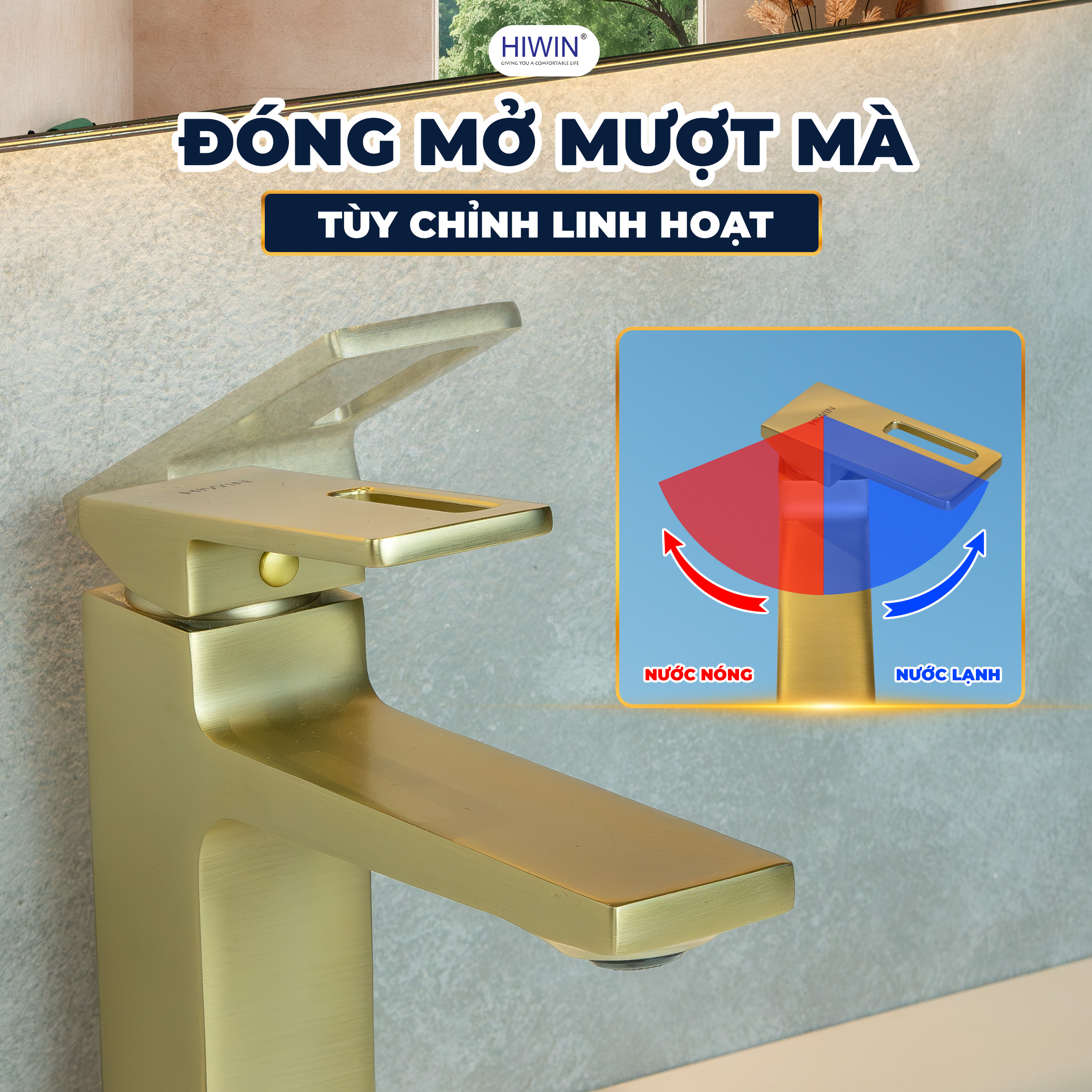 Tay gạt êm ái, tùy chỉnh nóng lạnh linh hoạt