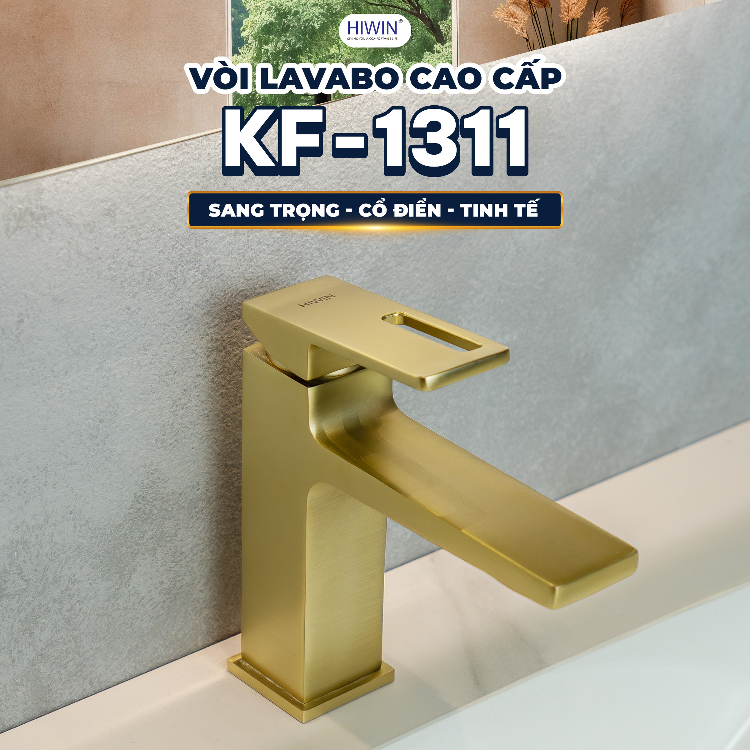 Vòi lavabo Hiwin KF-1311 mang vẻ đẹp cổ điển kết hợp hiện đại