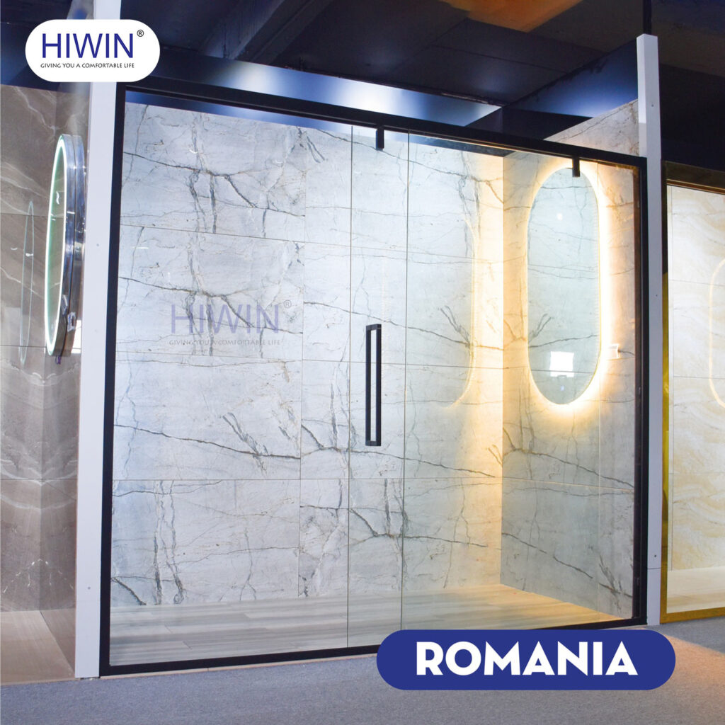 thiết kế ấn tượng của bộ vách tắm kính cao cấp cửa trượt romania