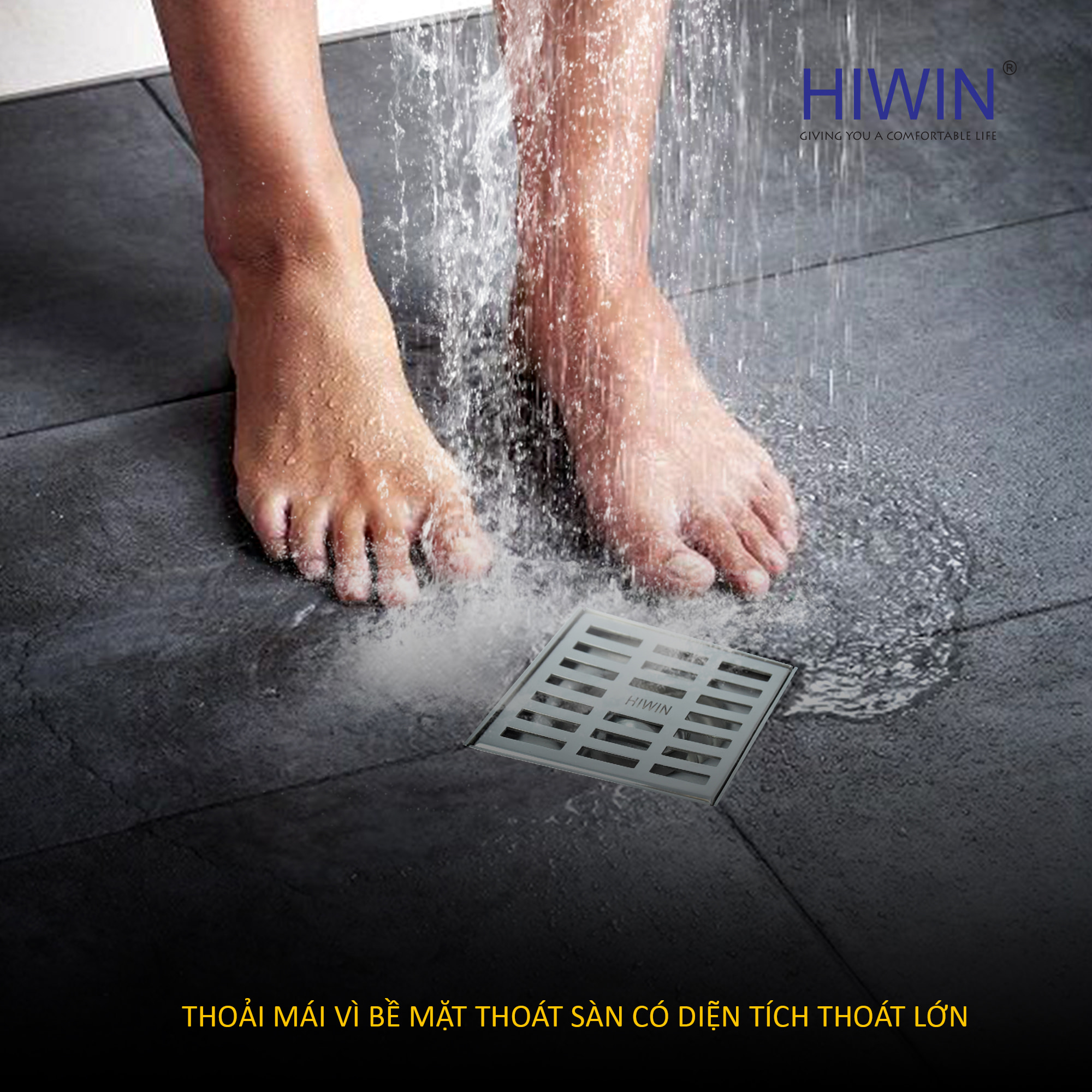 Ga thoát sàn HIWIN FD-121B bề mặt diện tích lớn