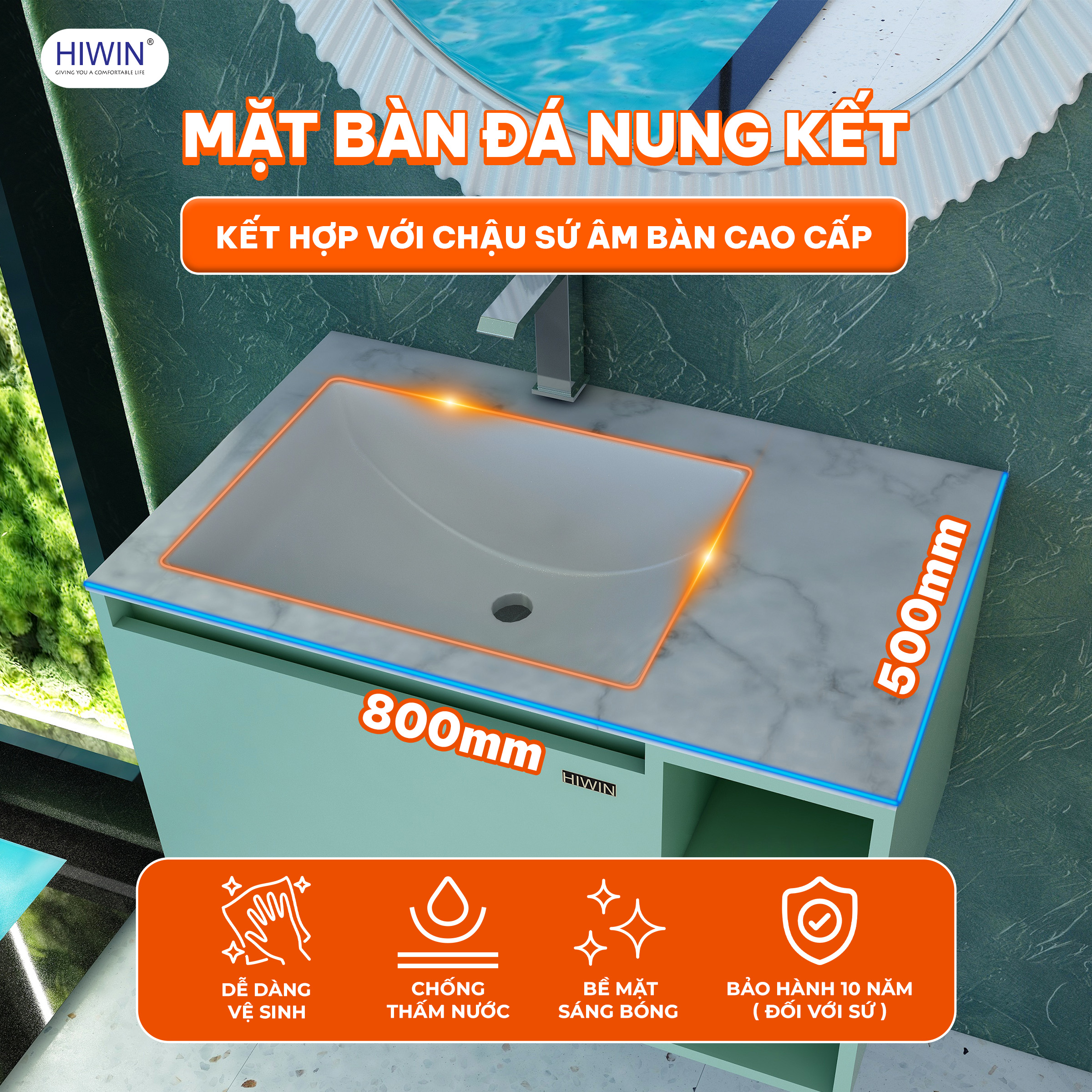 Phần chậu Lavabo của bộ tủ chậu YS-003