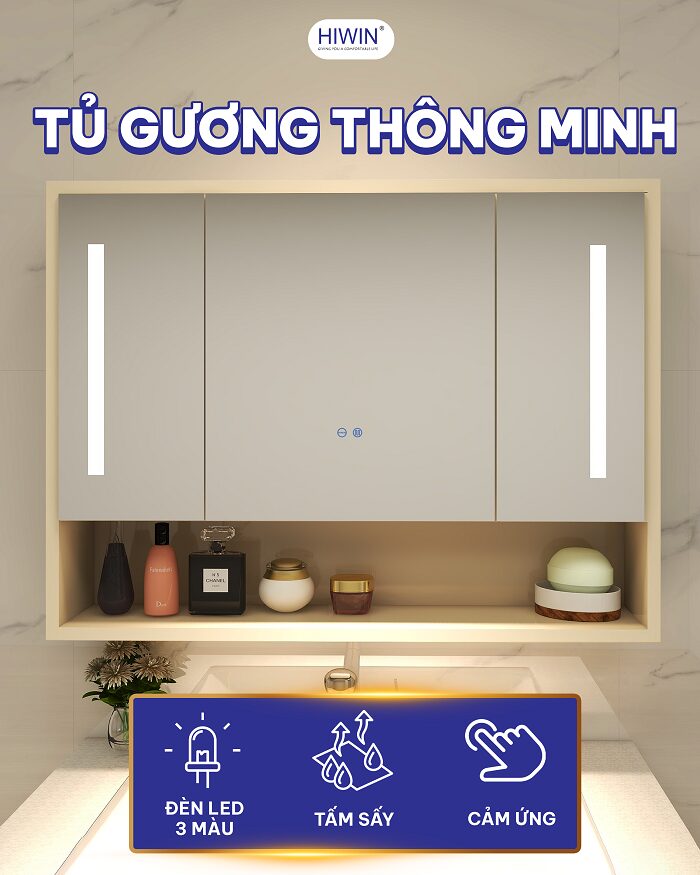 Phần tủ gương của bộ tủ chậu Lavabo Hiwin YP-014