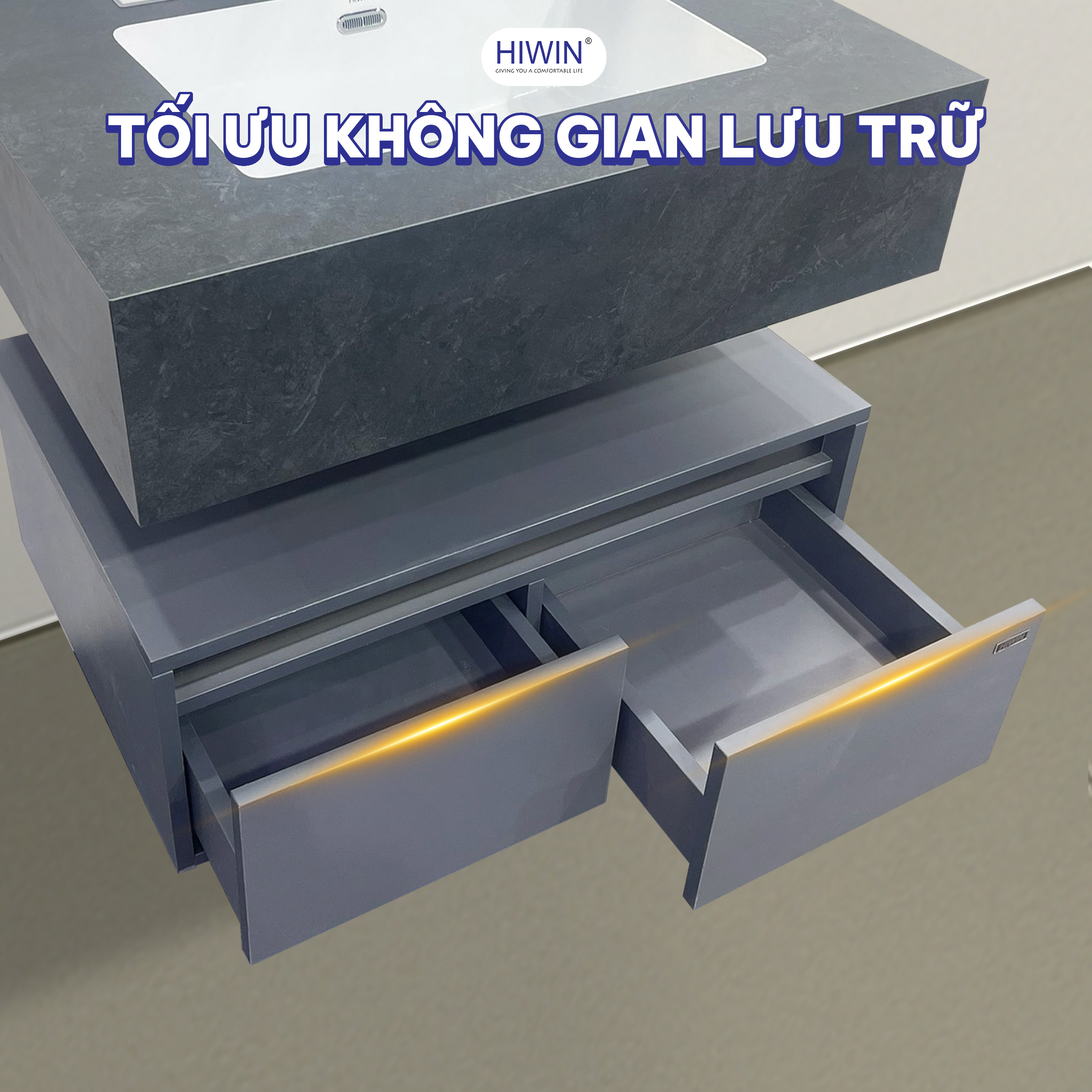 Các ngăn kéo của tủ chính YP-011 đóng mở êm ái