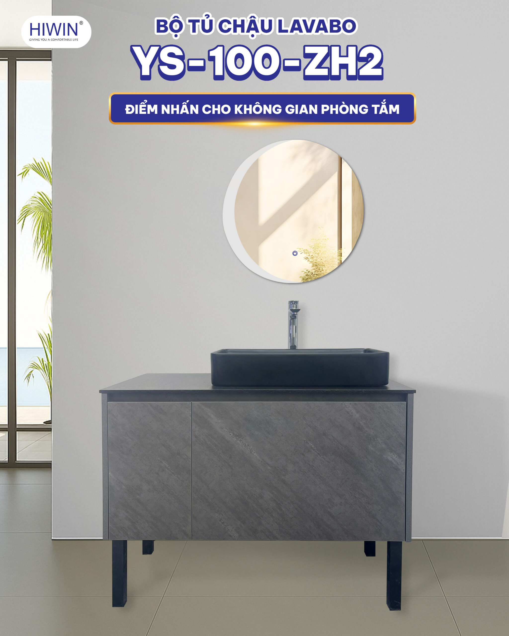 Bộ tủ chậu Lavabo Hiwin YS-100-ZH2