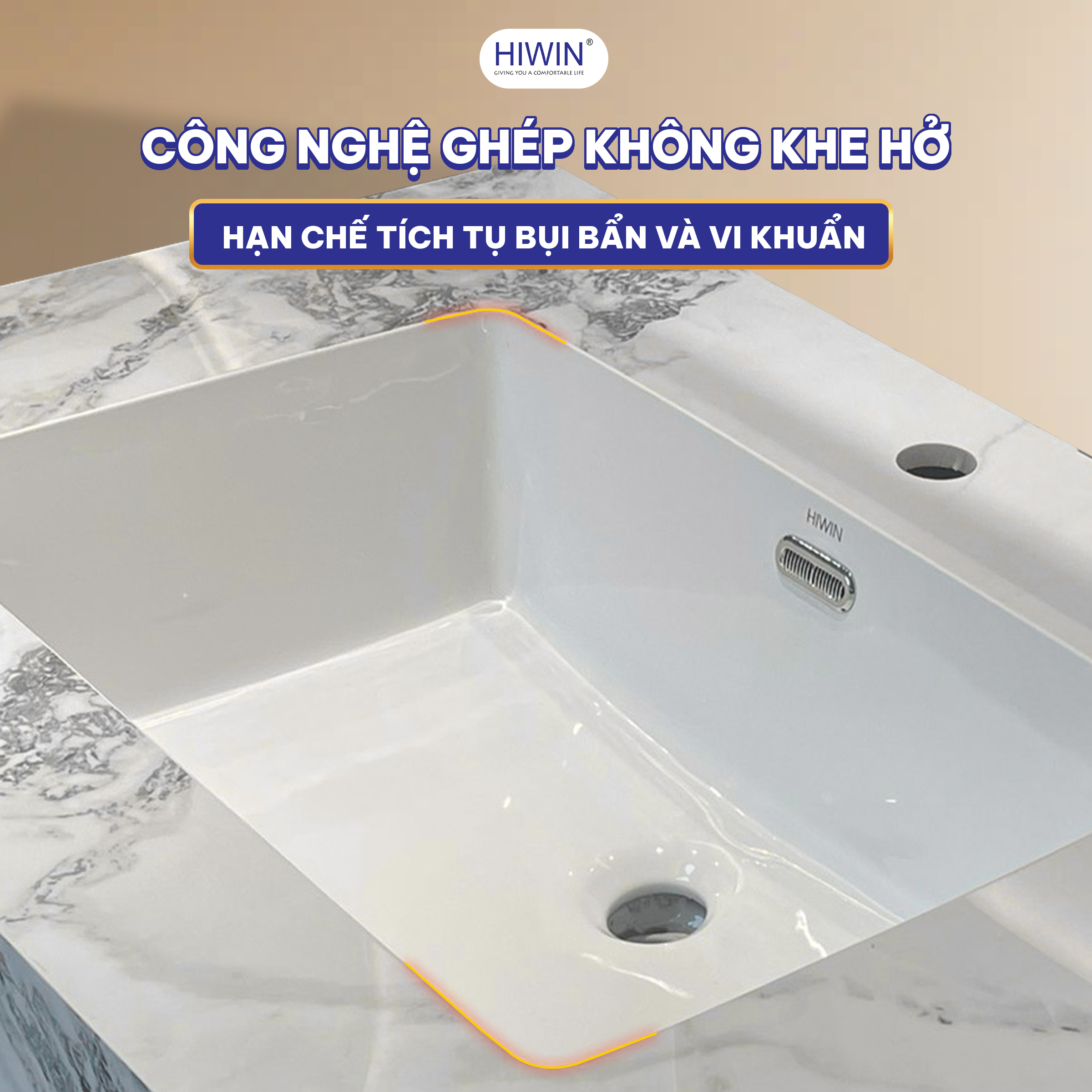 Công nghệ ghép chậu tiên tiến của bộ tủ chậu YC-012