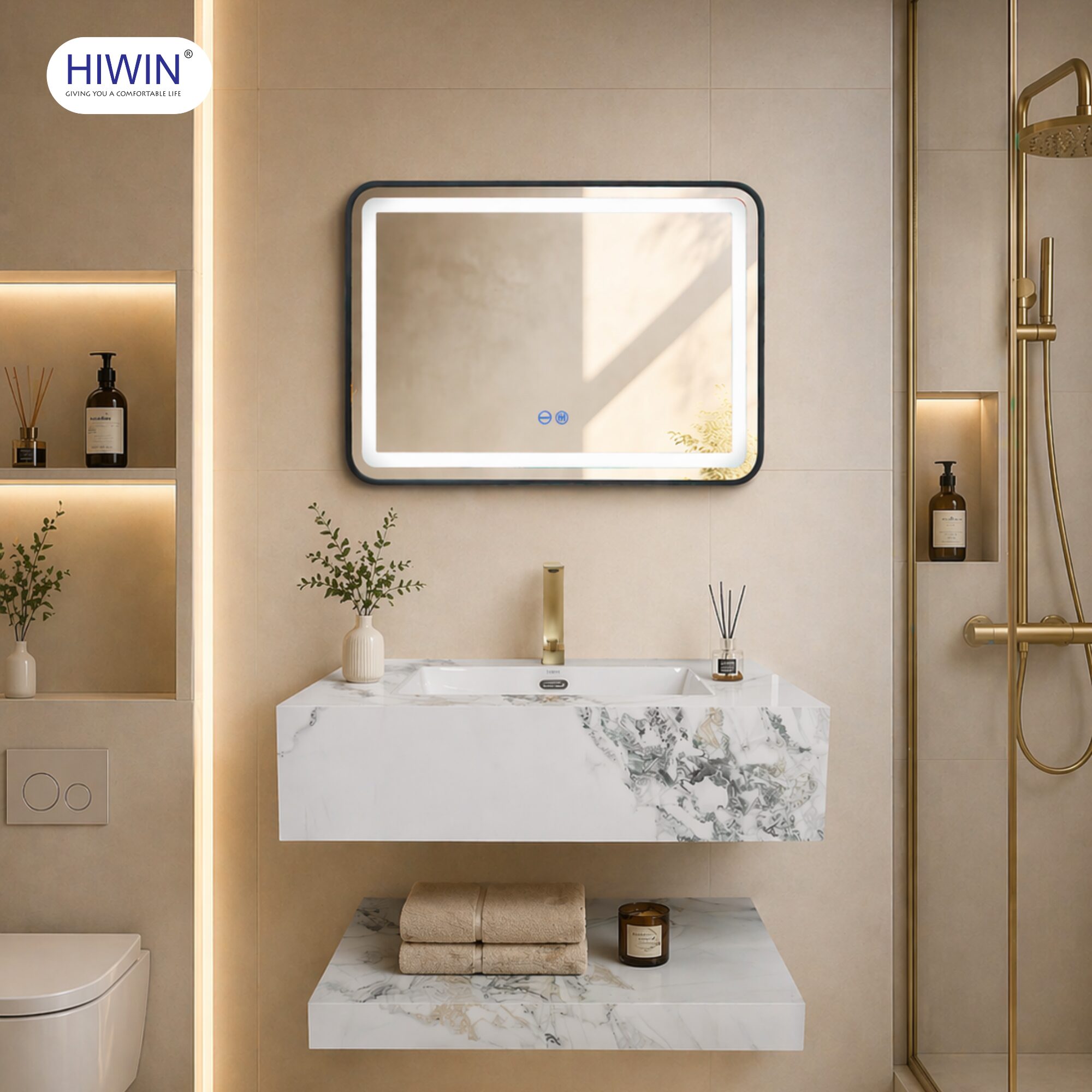 Bộ tủ chậu làm từ đá nhân tạo YC-012