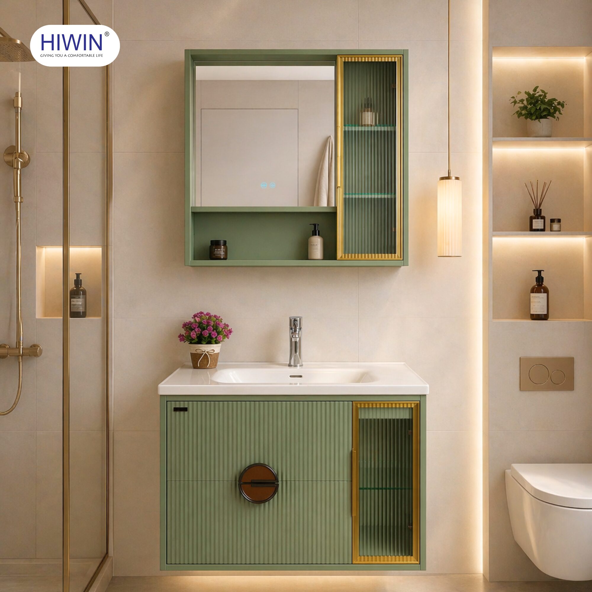 Bộ tủ chậu làm từ nhựa PVC cao cấp