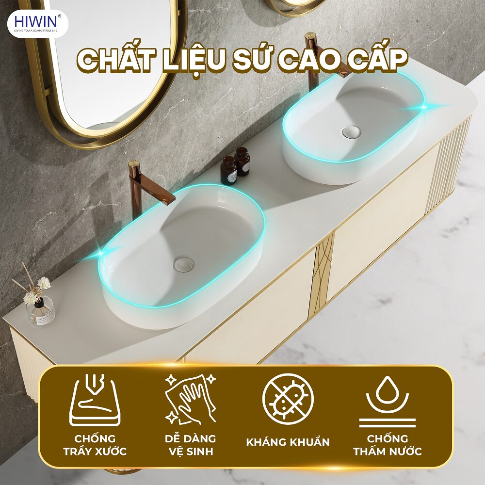 Chậu lavabo sứ tráng men giúp chống bám bẩn cực hiệu quả