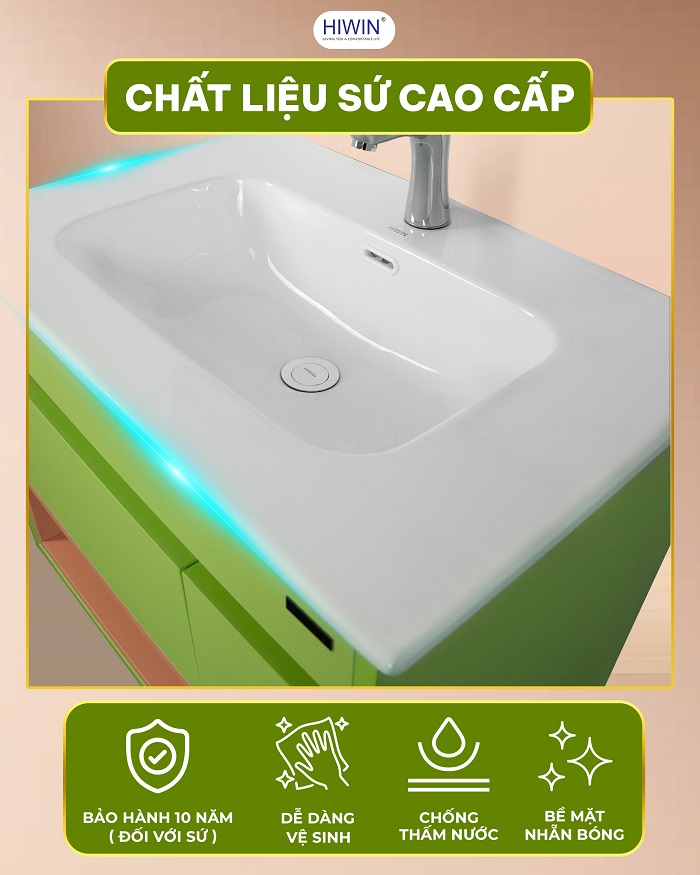 Bề mặt chậu sứ men bóng cao cấp