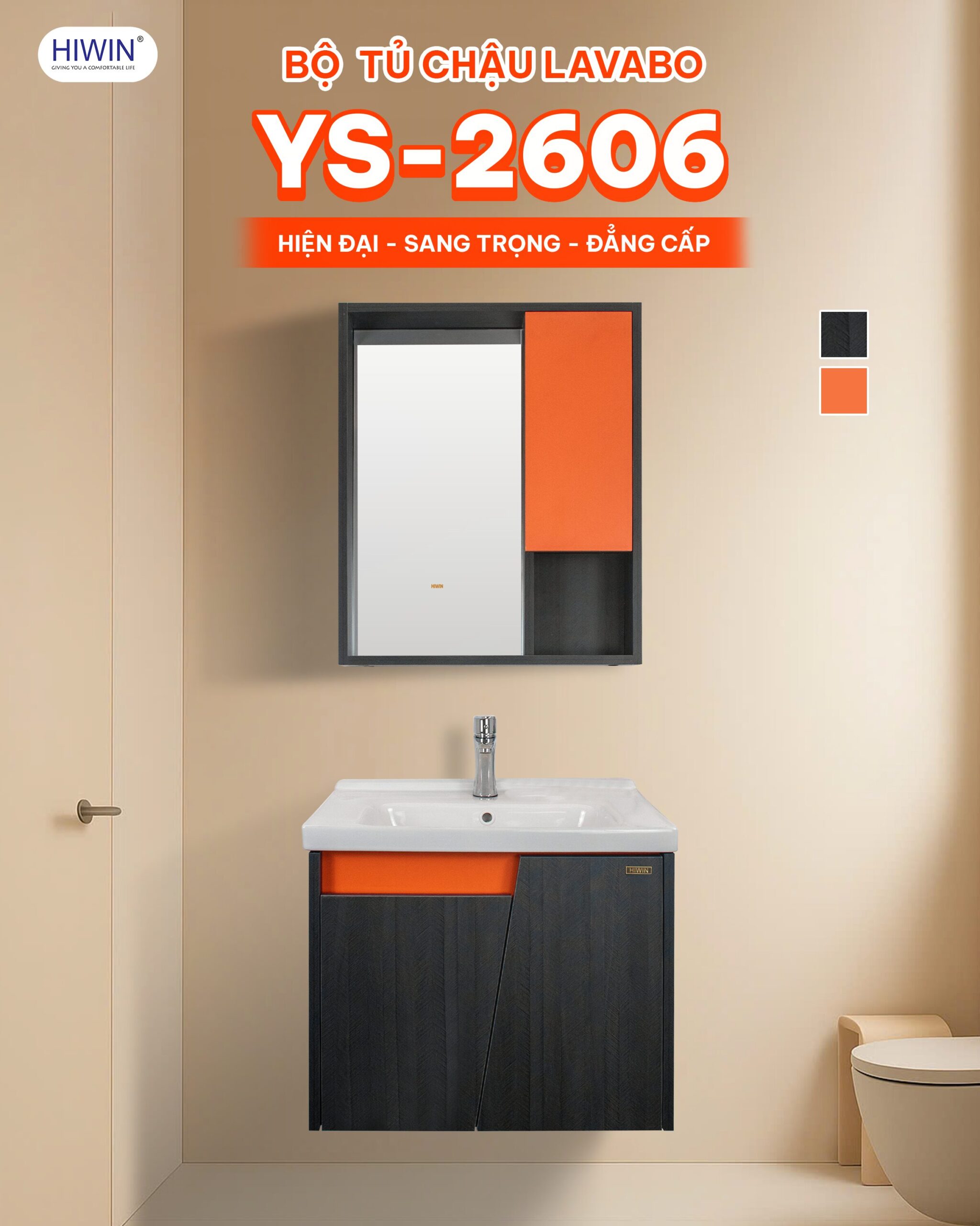 Bộ tủ chậu lavabo dưới 5 triệu Hiwin YS-2606