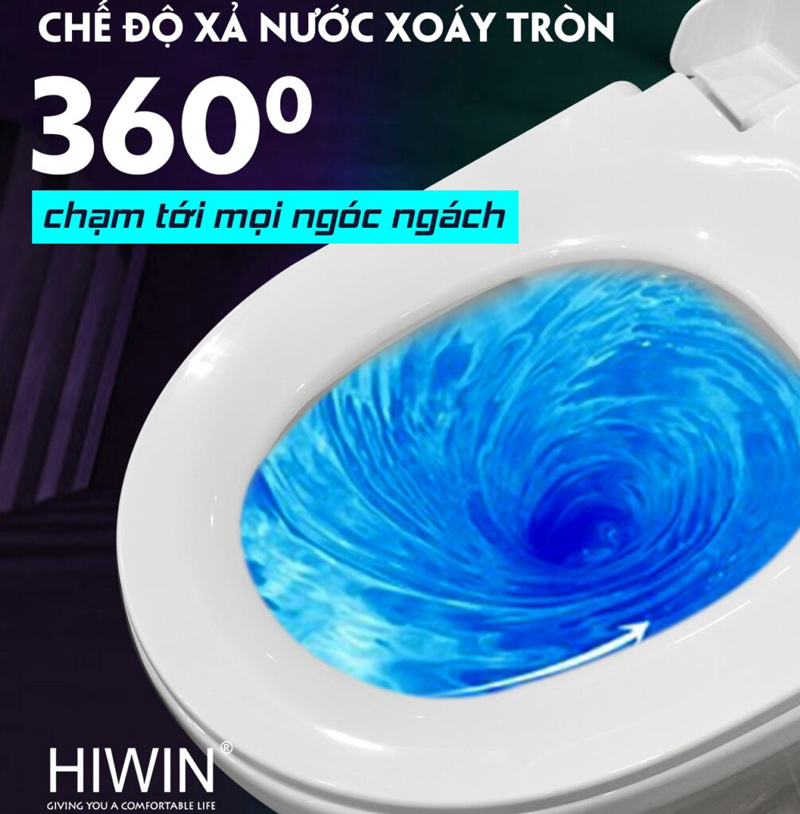Bồn cầu Hiwin sử dụng công nghệ làm sạch tiên tiến nhất