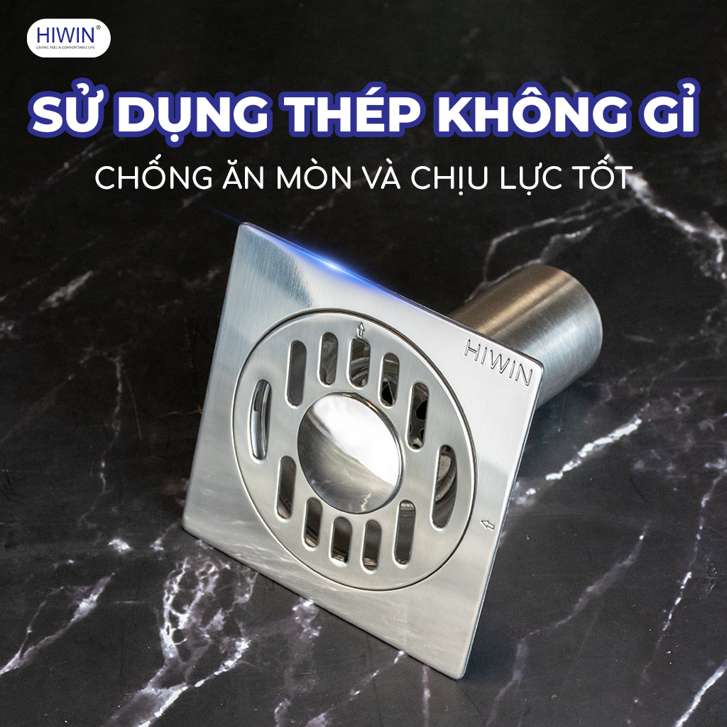 Ga thoát sàn máy giặt Hiwin FD-4210W được làm từ inox