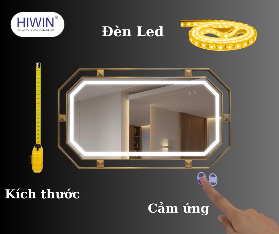 gương đèn LED nhà tắm Hiwin cao cấp uy tín