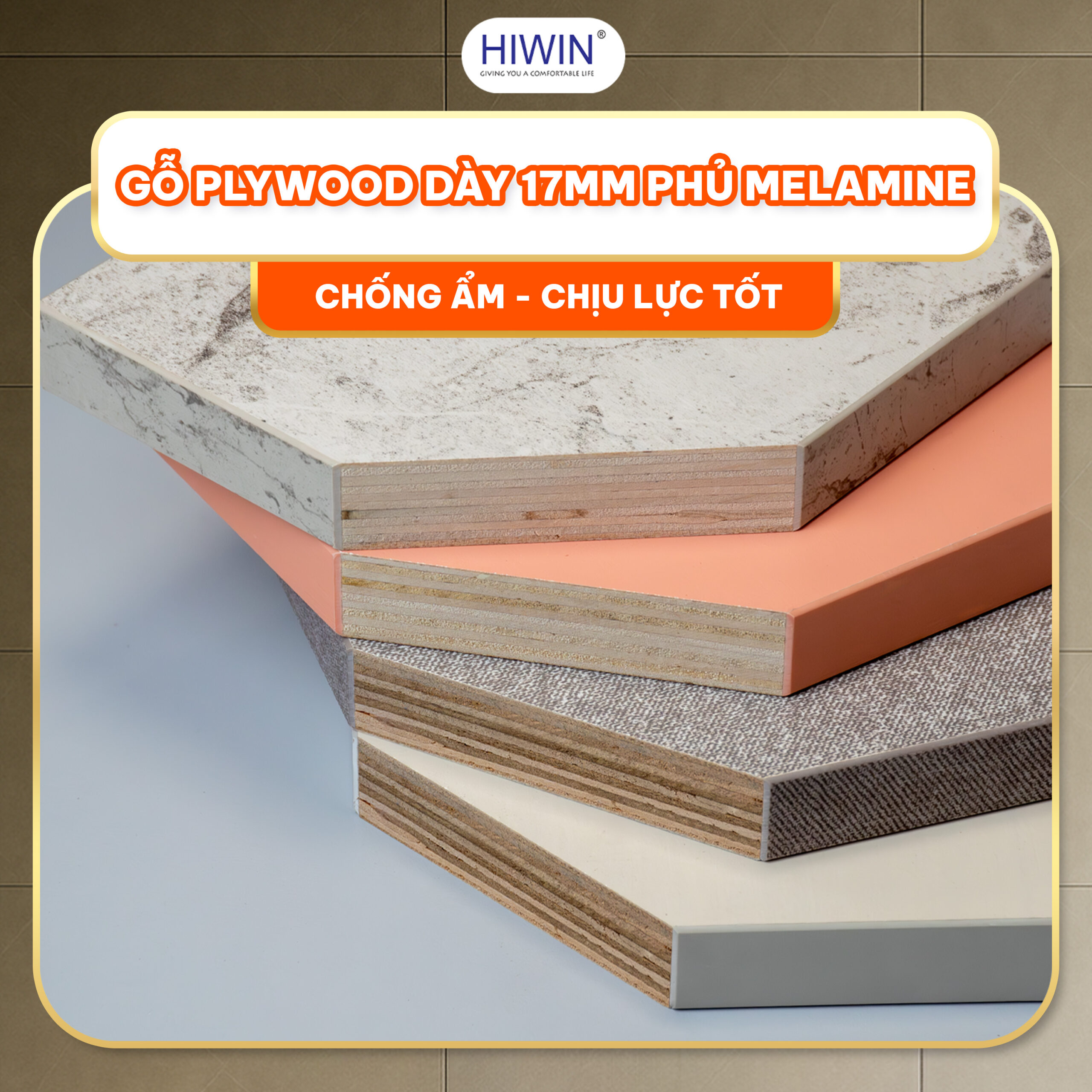 Chất liệu gỗ plywood dày dặn có khả năng chịu lực và chống ẩm cực tốt