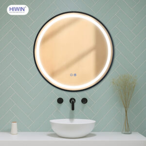 Gương thông minh tròn Hiwin M-C5858LD-B khung đen huyền bi·