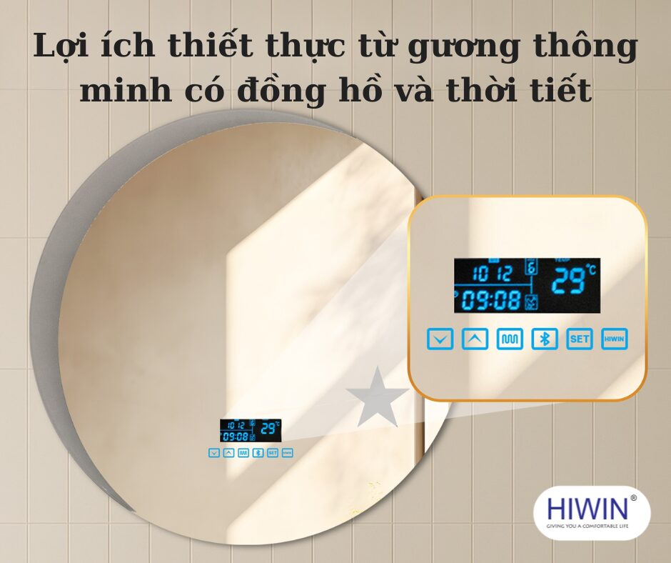 Khám phá gương thông minh có đồng hồ và thời tiết