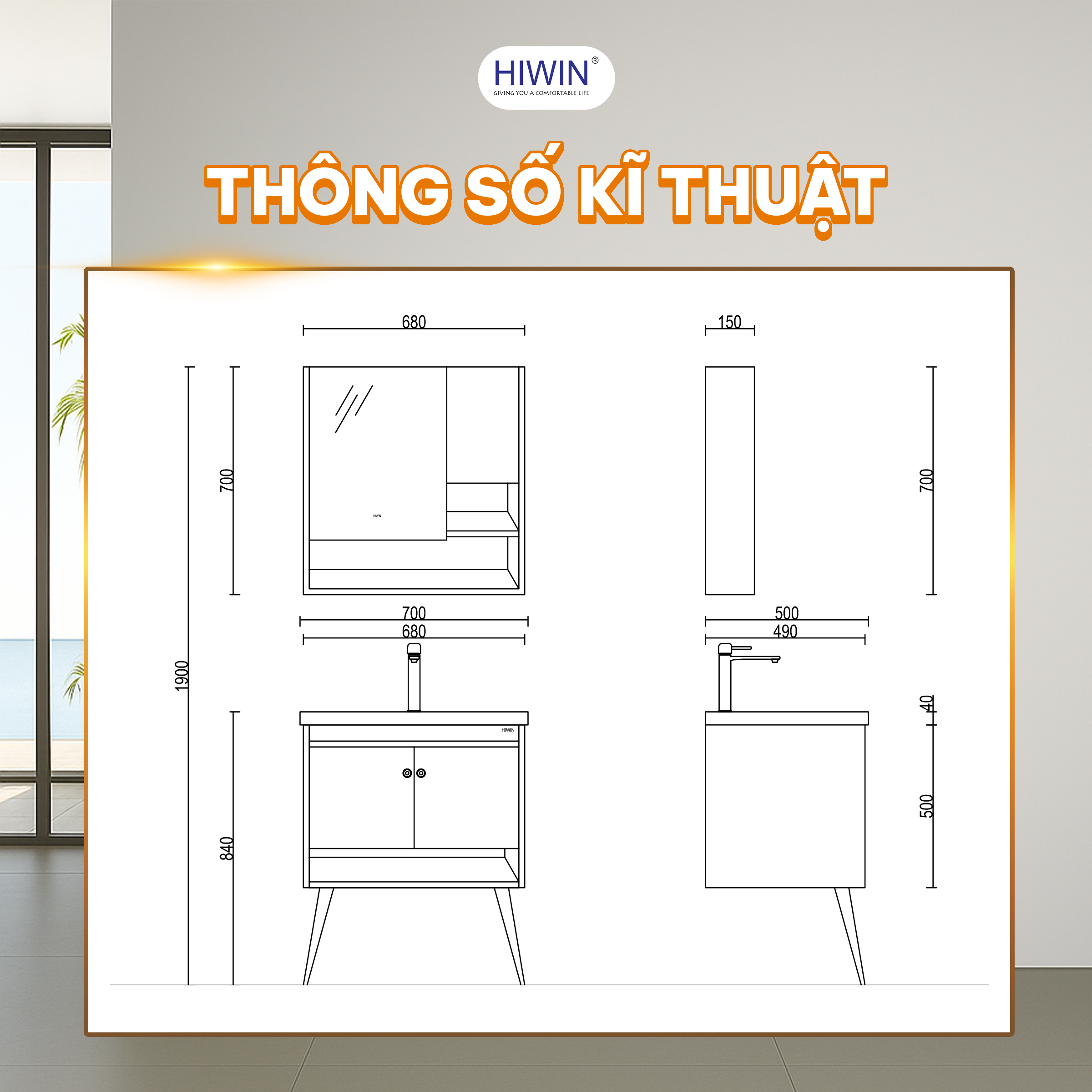 Thông số kỹ thuật của tủ chậu YS-2636