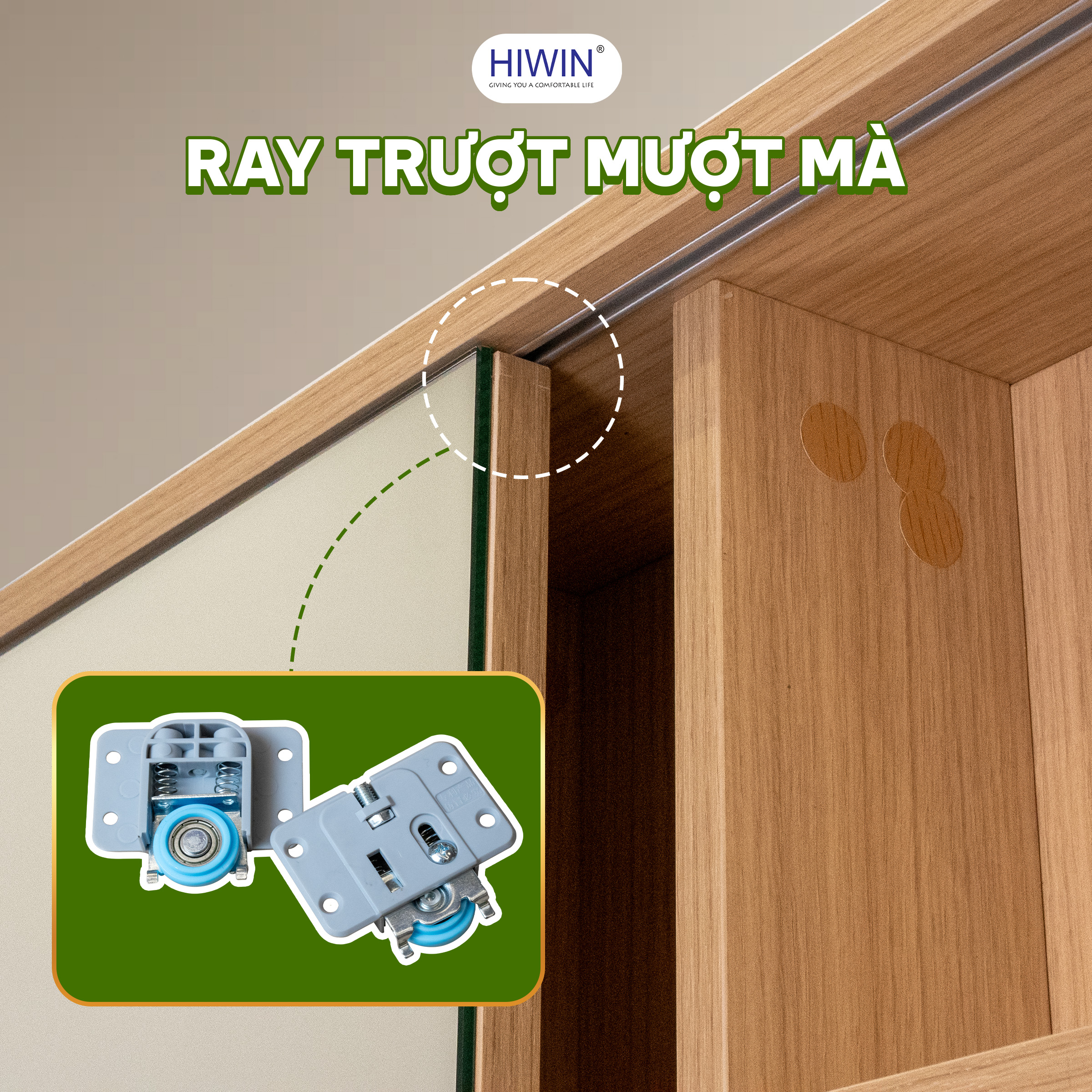 Tủ gương sử dụng rau trượt êm ái, hoạt động trơn tru