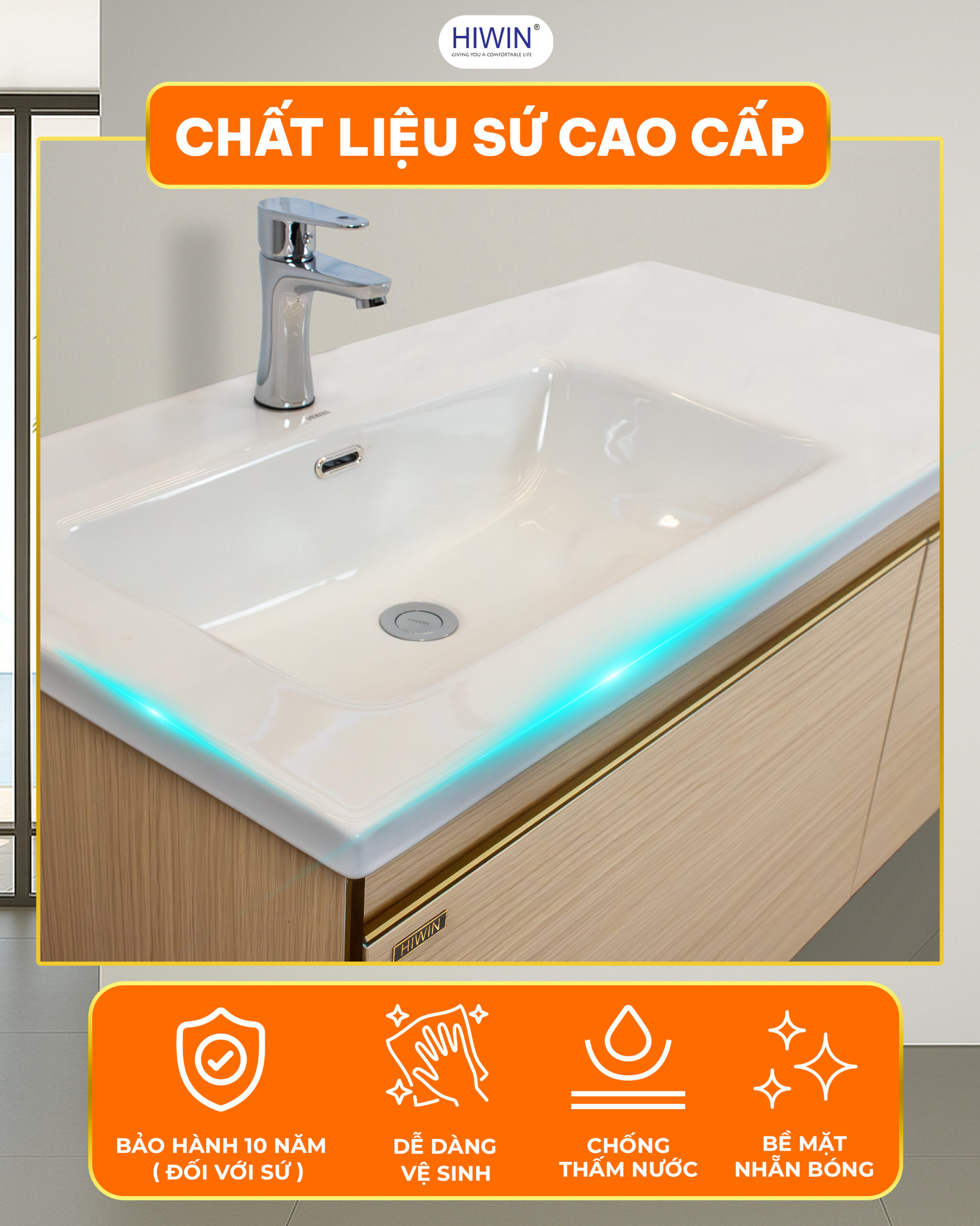 Chậu sứ cao cấp YS-2642 bảo hành 10 năm