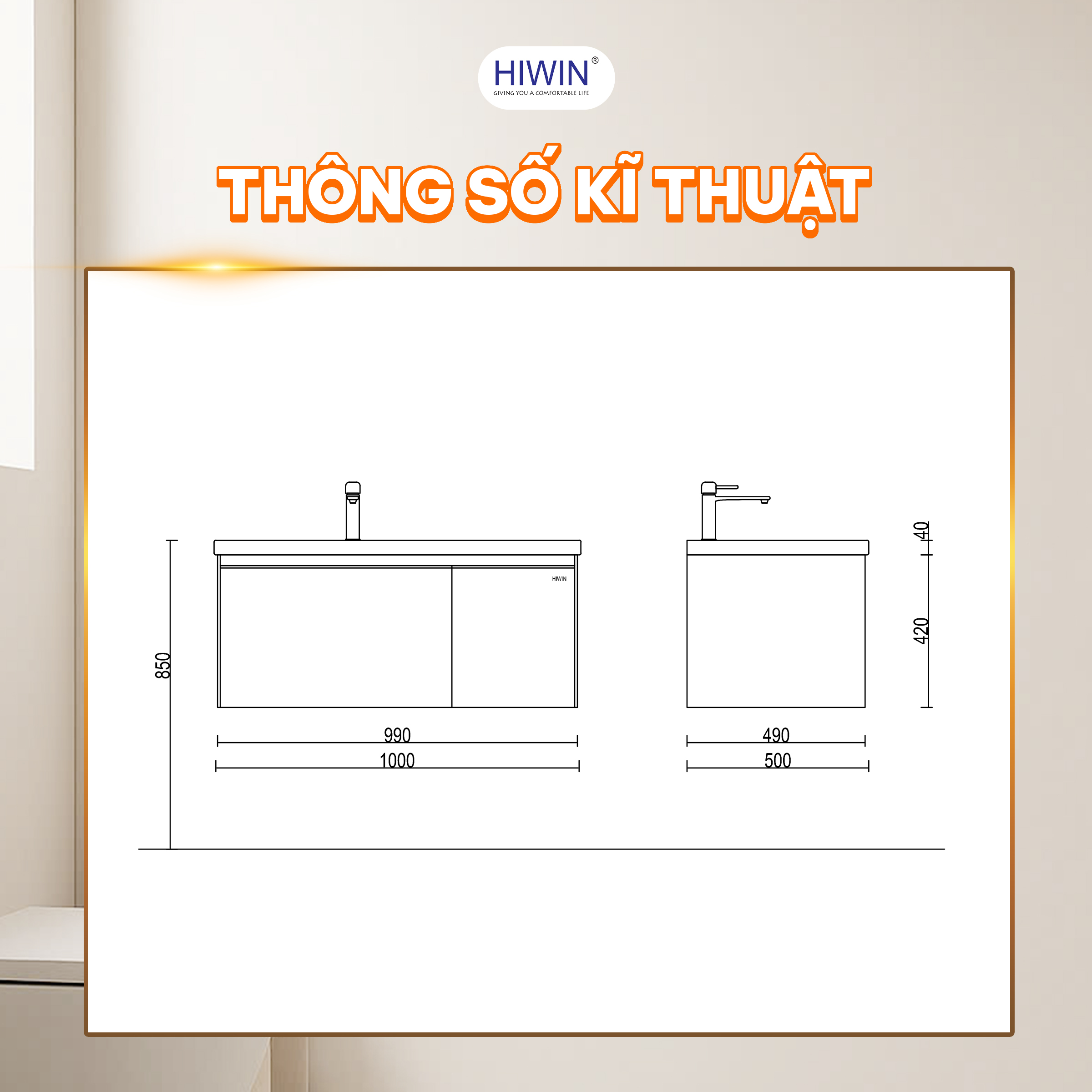 Thông sõ kĩ thuật của tủ chậu YS-2642
