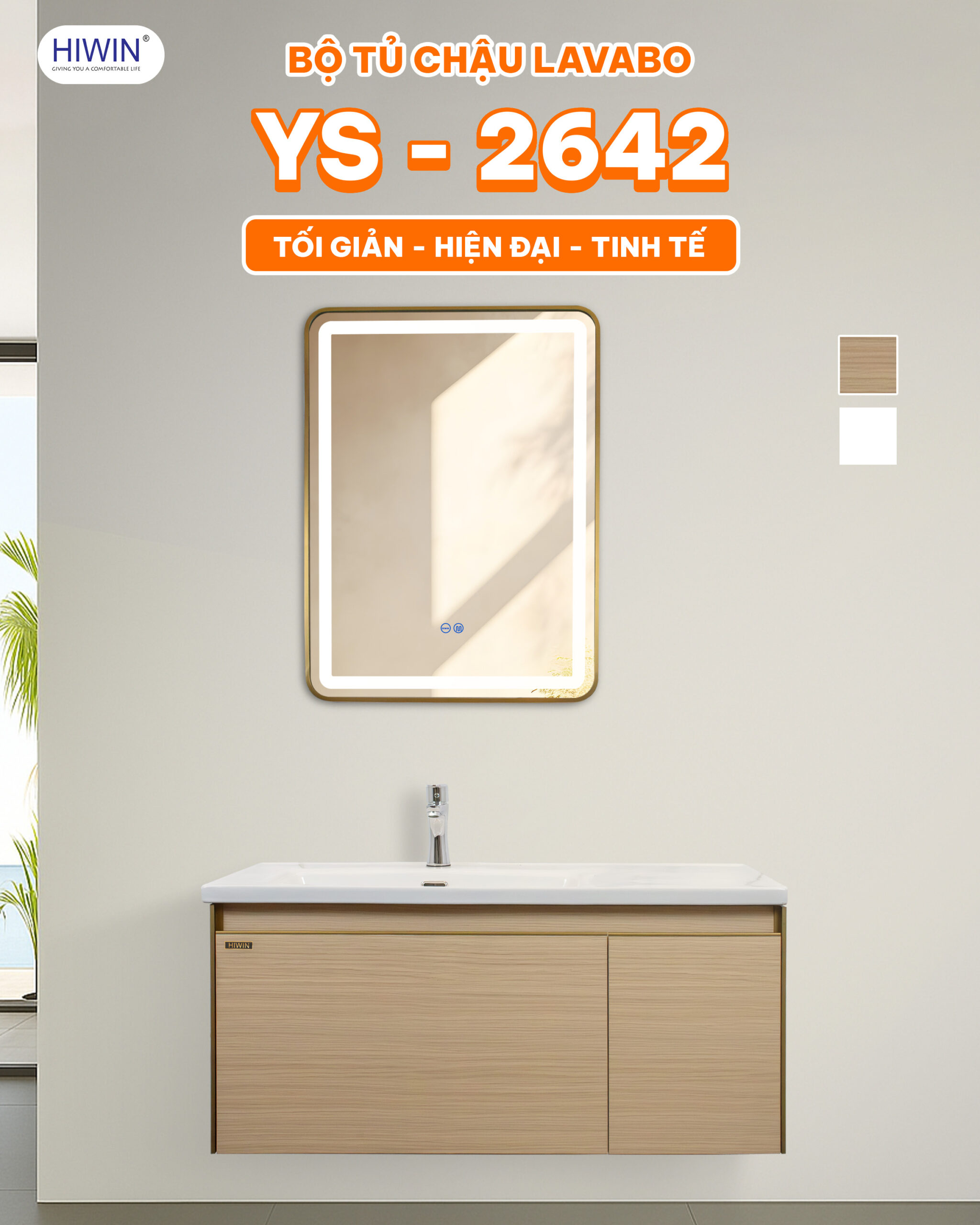 Thiết kế tủ chậu Lavabo Hiwin YS-2642 tối giản - hiện đại - tinh tế
