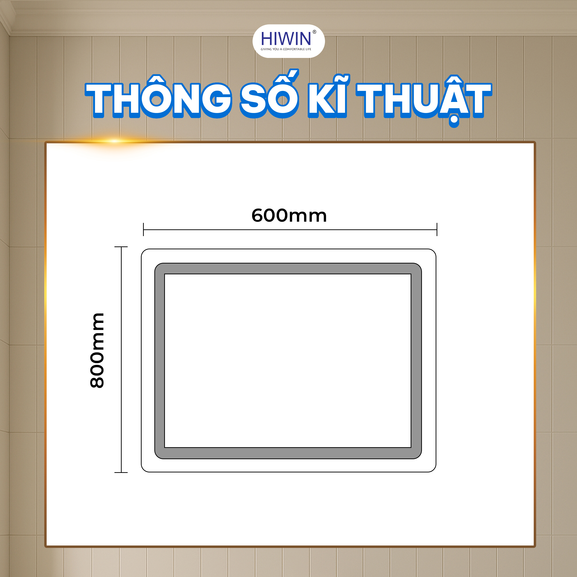 Gương thông minh Hiwin M-C110LD kích thước tiêu chuẩn 600x800mm