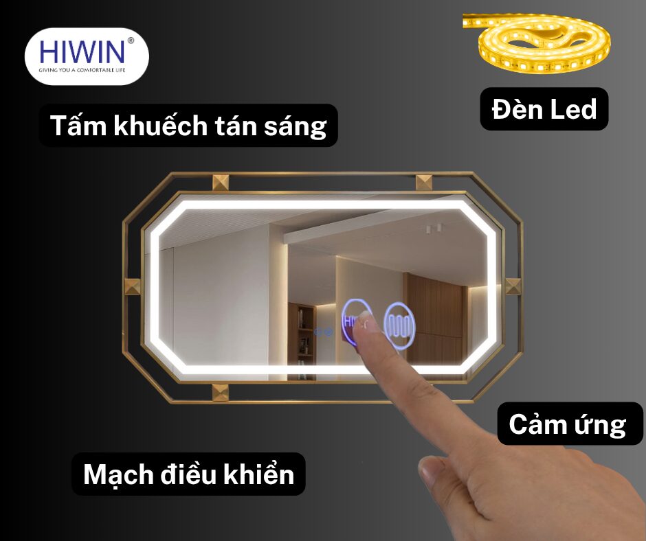 Công nghệ LED 3 màu trong gương cảm ứng 