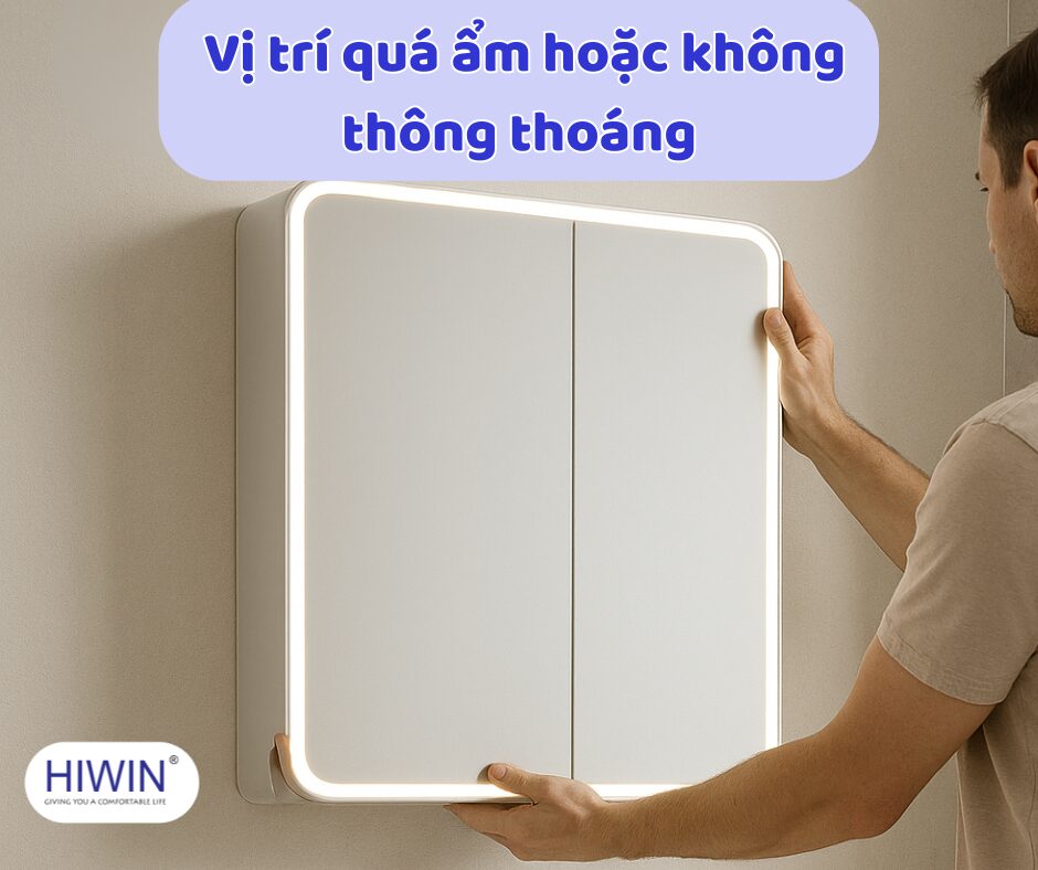 Đặt gương ở vị trí thích hợp giúp tăng tuổi thọ cho gương