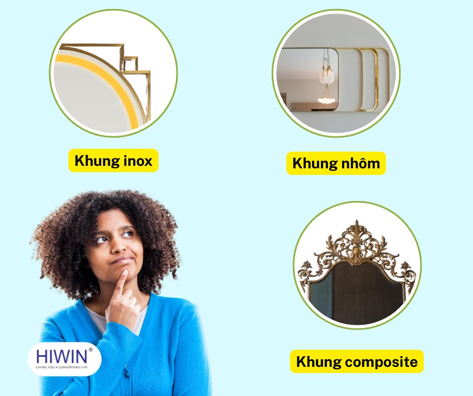 So sánh các loại viền gương: nhôm, inox, composite – loại nào tốt hơn?