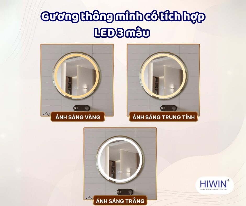 Công nghệ LED 3 màu trong gương cảm ứng