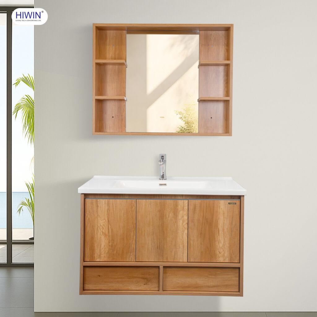 Bộ tủ chậu rửa mặt Hiwin YS-2644 thiết kế ngăn kéo nhấn mở