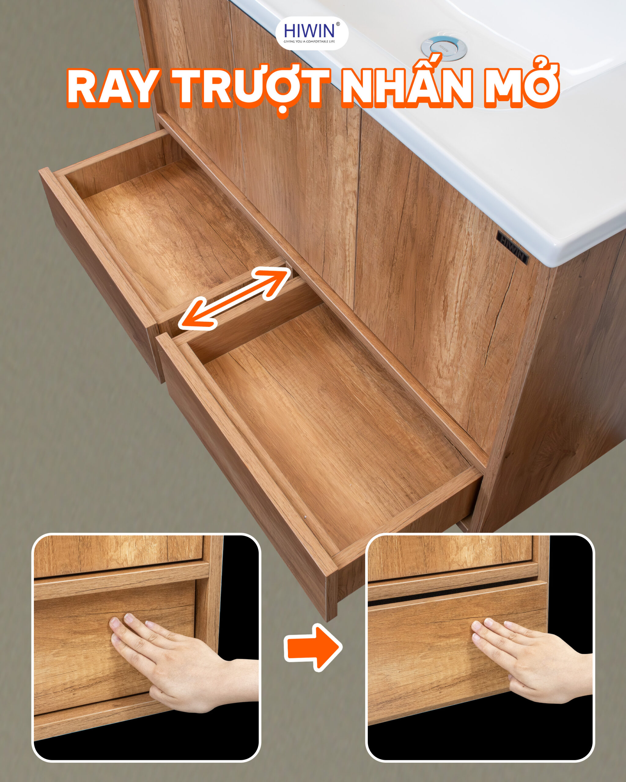 Ray trượt Hiwin có khả năng nhấn mở tiện lợi