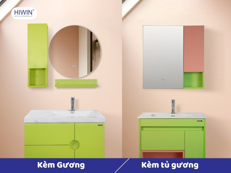Nhiều thiết kế tủ lavabo có bao gồm gương/tủ gương