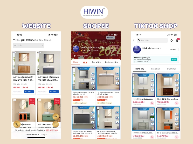 Hiwin là đối tác tin cậy của khách hàng khi mua tủ chậu lavabo