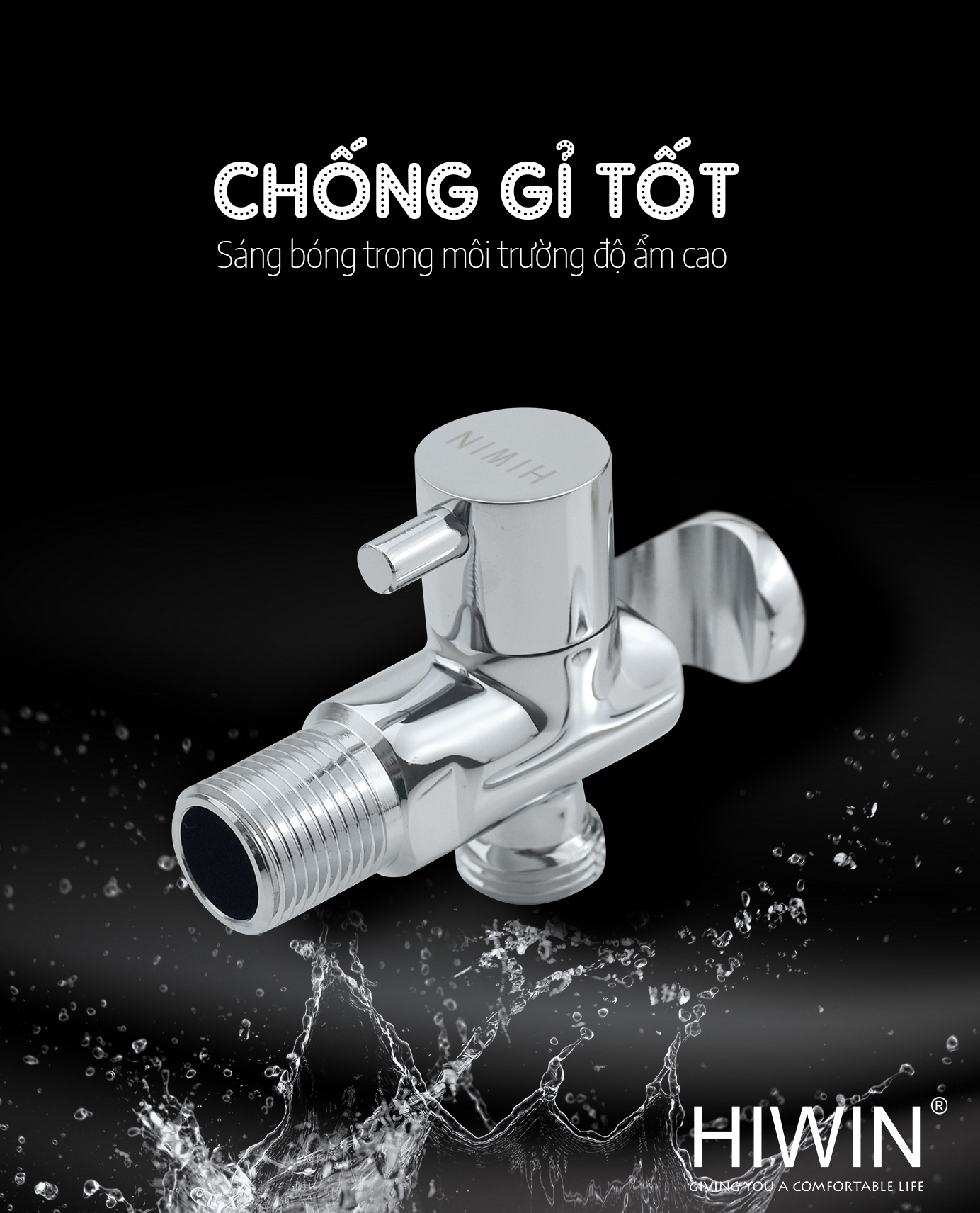 Van góc Hiwin JF-059 chống gỉ tốt sáng bóng trong môi trường có độ ẩm cao 