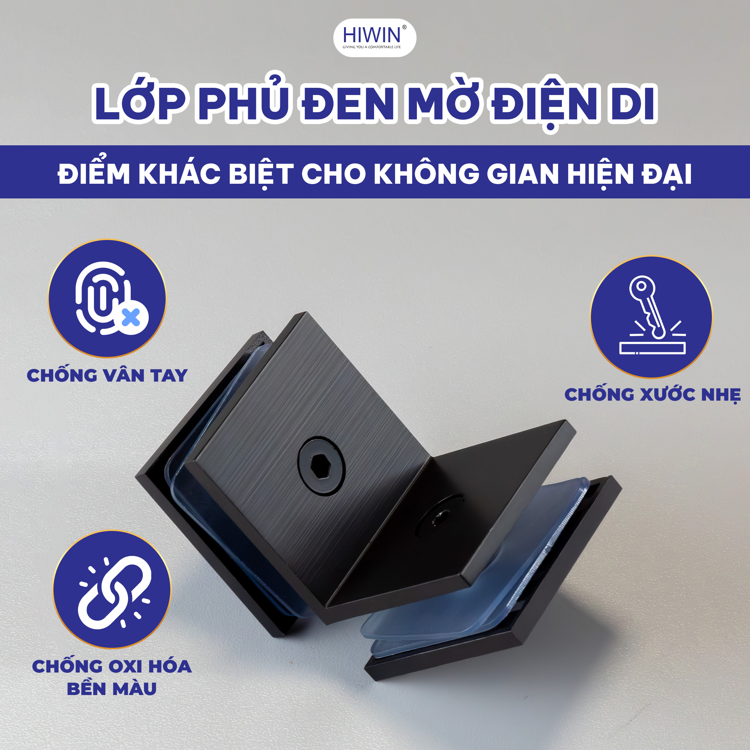 Kẹp định vị kính 90 độ Hiwin FC-2032BDY lớp phủ đen mờ điện di