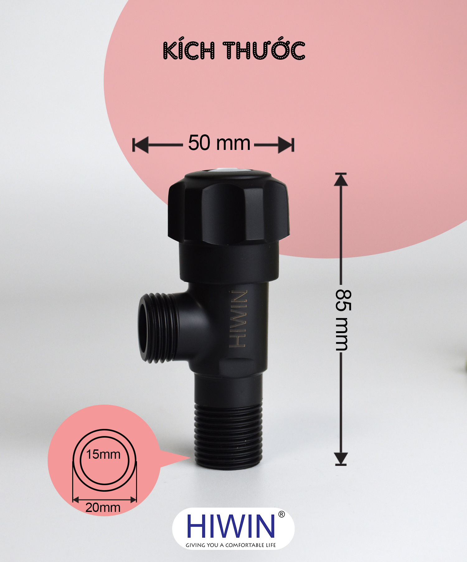 Van góc hiwin JF-3009 thiết kế gọn gàng, chắc chắn với kích thước tiêu chuẩn
