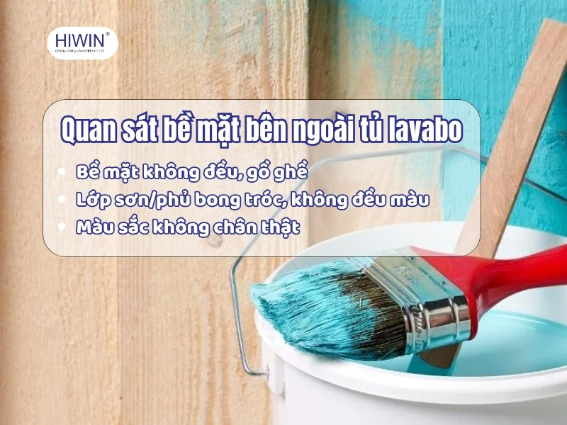 Lớp sơn/ phủ không đều màu, có các bọt khí