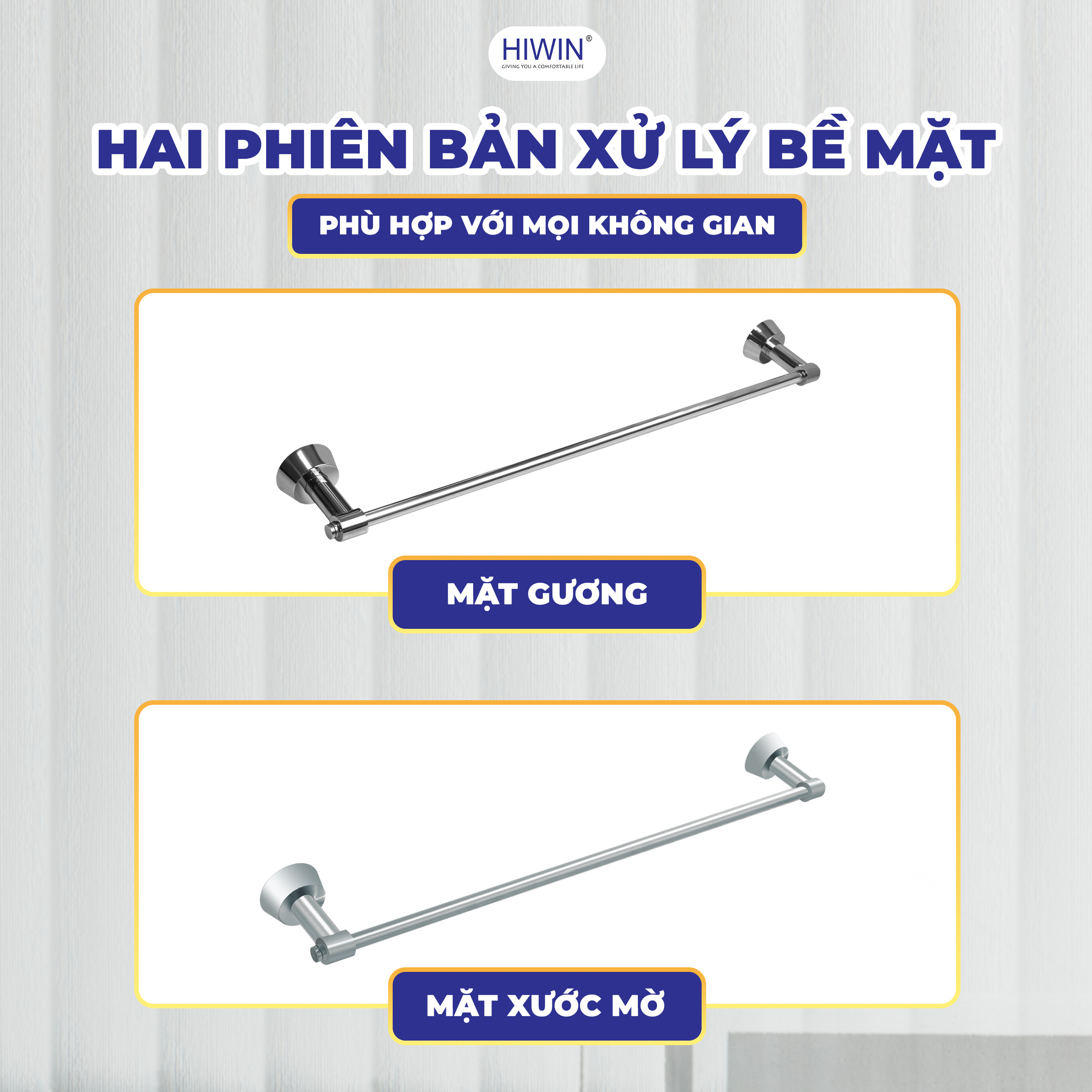Hai dạng xử lý bề mặt của giá treo khăn mặt Hiwin Y-640