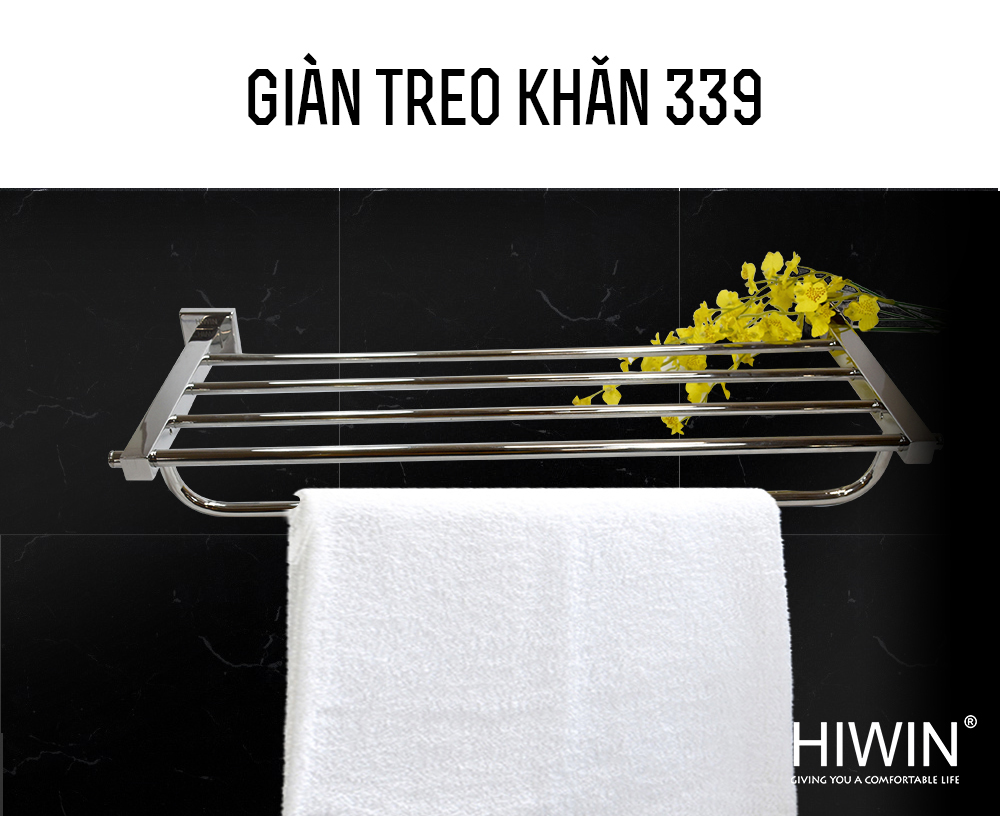 Giá treo khăn Hiwin Y-339 với thiết kế đơn giản, tiện lợi