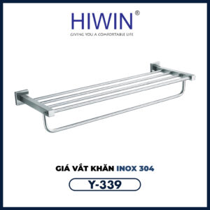 Giá treo khăn inox 304 Hiwin Y-339 bền bỉ, tiện lợi