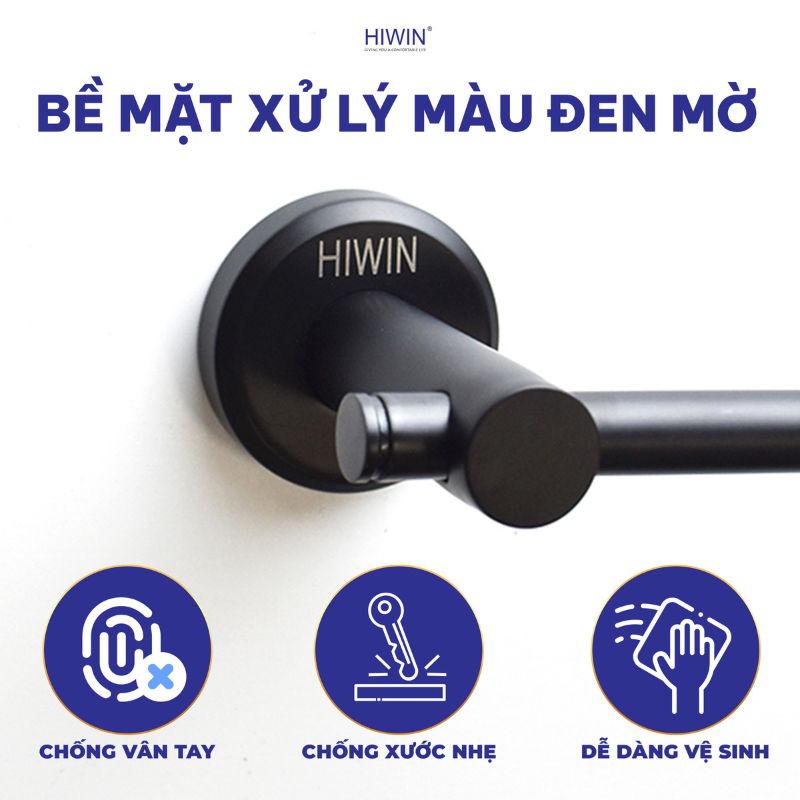 Giá treo khăn tắm Hiwin Y-540B với cách xử lý bề mặt mạ đen sang trọng