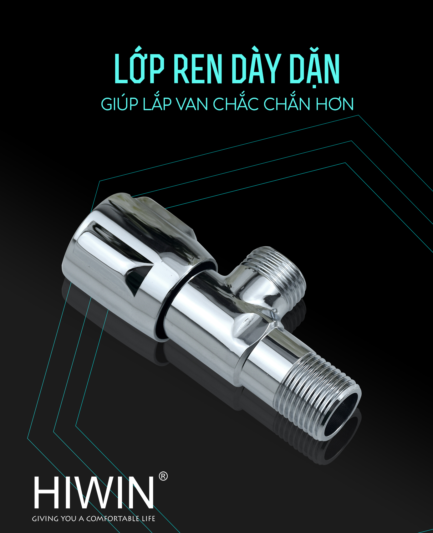 Van góc Hiwin JF-3003 sở hữu phần ren được gia công tỉ mỉ, dày dặn và chuẩn xác