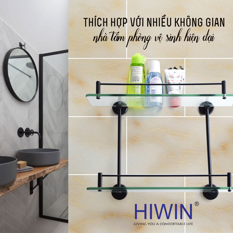 Kệ kính góc nhà tắm Hiwin Y-542AB có đa dạng công năng sử dụng